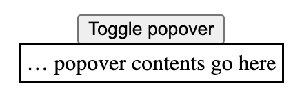 popover displays underneath button, it is centered relative to the button